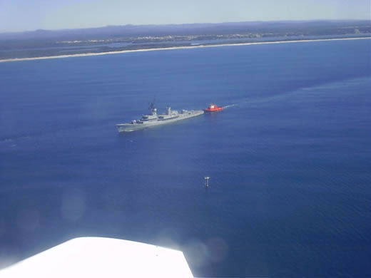 Dive HMAS Brisbane - Her Story Image Gallery  Arriving Moreton Bay
